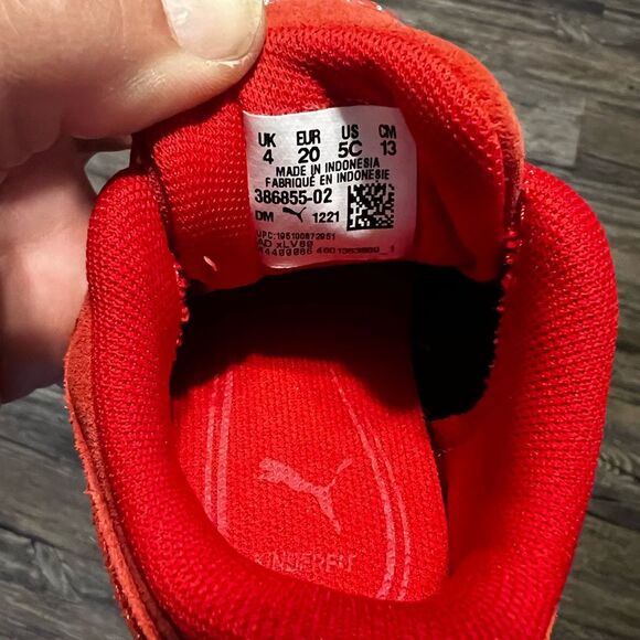 NEW Puma Suede Triplex Mono Red Paint Splatter Lace Up Sneaker Shoes Speckle 5C - Picture 10 of 14